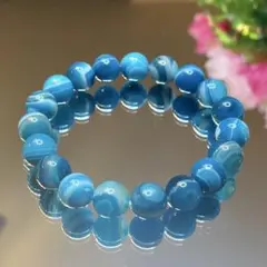 【高品質10mm‼️】ブルーレースアゲート（青縞瑪瑙）のブレスレット