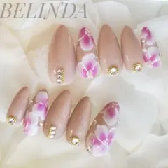 大人ネイル 花柄 フラワー オフィスネイル ブライダルネイル ネイルチップ