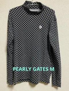 ★PEARLY GATES パーリーゲイツ 長袖ハイネックシャツ ロゴ総柄 M