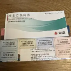 東急株式優待券(500株)＆美術館割引券