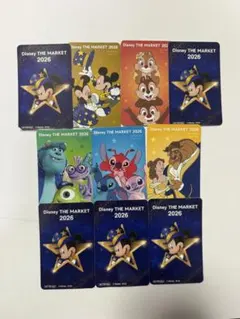Disney THE MARKET ノベルティ 二層式カード 大阪限定　コンプ