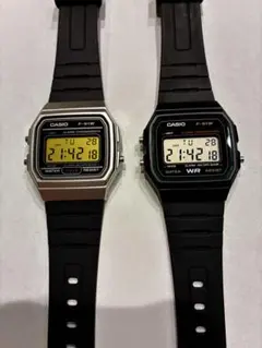 CASIO F-91W デジタル腕時計 シルバー/ブラック
