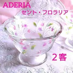 【新品】アデリア セント・フロラリア デザートカップ ２客 淡色 昭和レトロのサムネイル
