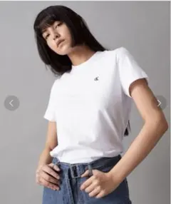 Calvin Klein クラシック スリム Tシャツ S レディース ホワイト