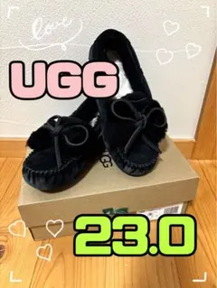 UGG 黒 モカシン 23cm リボン　DAKOTA Double Bow