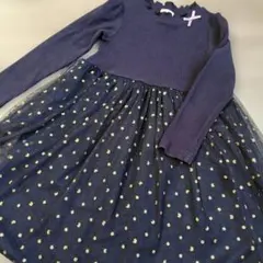難あり　any FAM 120cm ネイビー チュールワンピース
