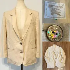BURBERRY バーバリー　リネン　テーラードジャケット　ベージュ　9 麻