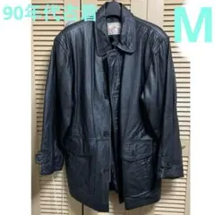 メンズ　 M 秋冬レザージャケット黒　90年代古着　メルカリ便