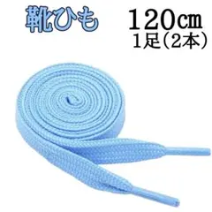 水色 120cm 靴紐 シューレース 平紐 靴ひも スニーカー 無地