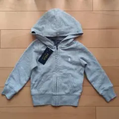 【新品】ラルフローレン 90cm/2T ベビー女の子パーカー フーディー グレー