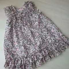 【メゾピアノ】レオパード柄ノースリーブワンピース100cm