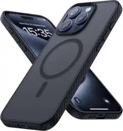 そ　iPhone 15 Pro Max ケース マグセーフ 黒 さらさら