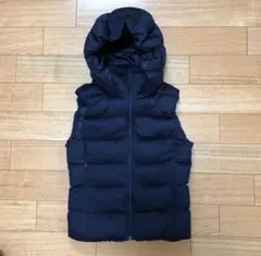 UNIQLO ネイビー フード付きダウンベスト Sサイズ中古品