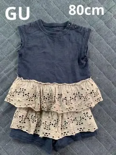 GU セットアップ　80cm ネイビー　レース　女の子　夏服