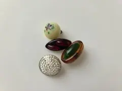 アンティーク多色装飾ガラスボタンセット ★レア
