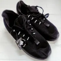 ★スニーカー メッシュ 軽量 カジュアル 水陸両用 ブラック 25.0 黒