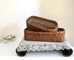 あけび蔓細工 籠カゴ 大小2個セット小物入 津軽の伝統工芸品 津軽の手仕事