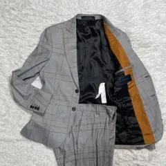 極美品　ZARA セットアップ　スーツ　グレー　チェック　M 総裏