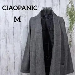 チャオパニック ガウン コート M 羽織り ヘリンボーン チェック グレー