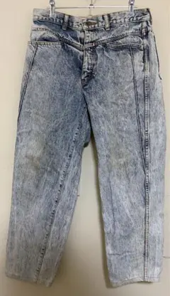 80s EDWIN ケミカルウォッシュ デニムパンツ 古着　ボンタン　昭和レトロ