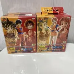 [美品]ドラゴンボールZ×ONE PIECE☆DX組立式フィギュア☆4種未開封