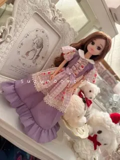 27cm ドール サイズ ハンドメイド ワンピース 紫 27cm ドール サイズ ハンドメイド ワンピース 紫 - メルカリ