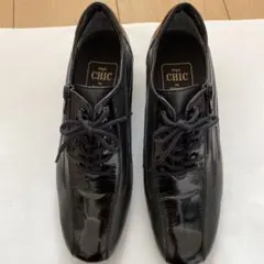 High CHIC ブラック 厚底レースアップシューズ　天然皮革使用