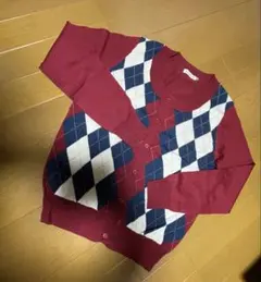 LEPSIM アーガイル柄ニットカーディガン M