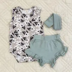 韓国子ども服　ロンパース　花柄　80cm