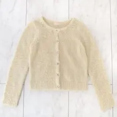 ロディスポット ふわふわビジューカーディガン 黄色