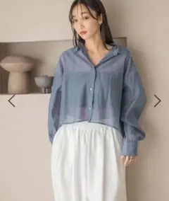 【新品】シアーシャツLS ライトブルー 水色