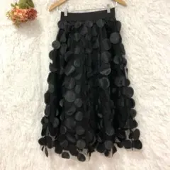 ★ヴィンテージ★ドット ボリューム フレアスカート 【S】 Aライン チュール