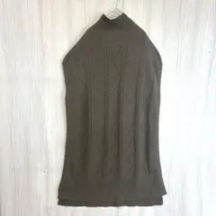 PUAL CE CIN ピュアルセシン ニット ロングジレ カーキ フリーサイズのサムネイル