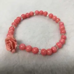 ピンクバラ珊瑚ブレスレット