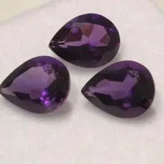 天然　アメジスト　ルース　3ピース　約4.3ct　アクセサリー　パワーストーン