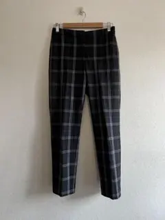 チェック柄 ブラック スラックス