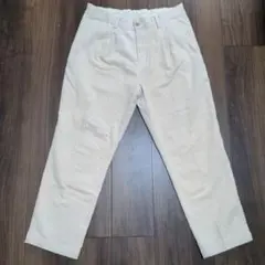 GLOBAL WORK 白コーデュロイパンツ Lサイズ