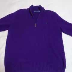 Polo by Ralph Lauren ハーフジップ ニット パープル Mのサムネイル
