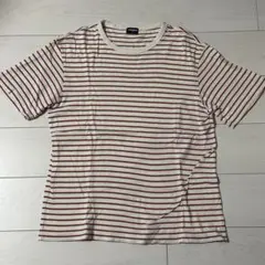 90s old uniqlo ユニクロ 赤ボーダーTシャツ 半袖 紺タグ