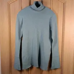 Mila Owen リブ編み タートルネック ニット　 ブルーグリーン