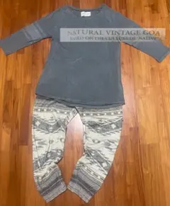 goa ビンテージ 7分袖 チャコールグレー