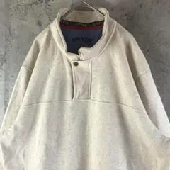 A3399古着　スウェット　グレージュ　ハーフジップ　90s Y2K