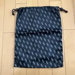 adabat ロゴ入り 黒 ナイロン 巾着袋