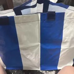 IKEA SÄCKKÄRRA エコバッグ ブルー ホワイト