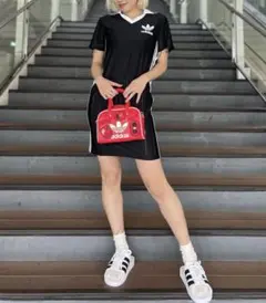 新品 adidas アディカラースリーストライプス ピンストライプワンピースML