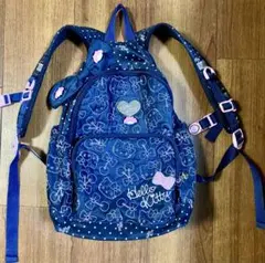 Hello Kitty リュック ネイビー Kitty柄刺繍