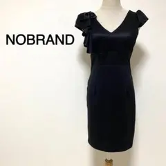 ノーブランド ブラックカラー 肩リボン ワンピースドレス