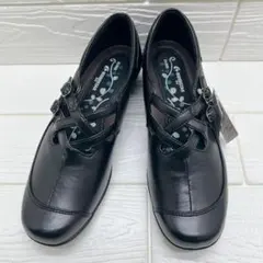 【タグ付未使用級】MOONSTAR 【25.0】ベルト コンフォートシューズ 黒のサムネイル