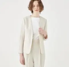 【美品】Ballsey ボールジイ　ベージュ　ノーカラージャケット　36のサムネイル