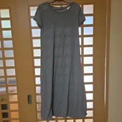 GU 半袖 ロングワンピース グレー M